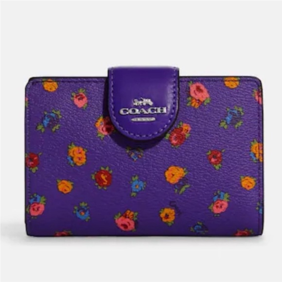 Coach Handbags - Coach Medium Corner Zip Wallet
With Mini Vintage Rose Print